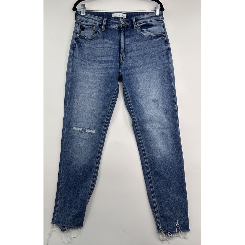 KanCan Skinny Women's Medium Wash Distressed Stretch Raw Hem Denim Jeans 30